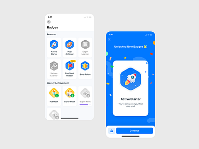 Badges - Mobile App achievements app badges gamification mobile rewards ui uidesign win