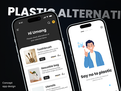 Plastic Alternative Concept App Design app concept design idea mobile app ui uiux user experience ux ux design