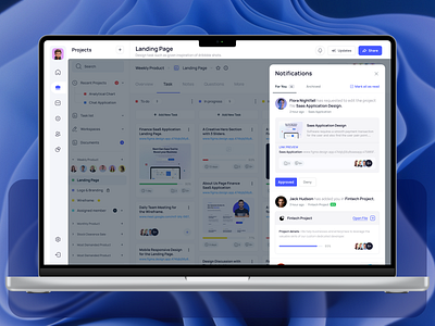 Task Management Software Notification Popup Design application creativedesign dashboard designconcept designmockup minimalist mordernui notificationpage popupdesign software taskmanagement uiuxdesigner webapp webdesign