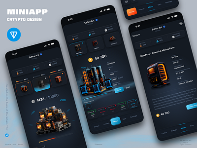 Miniapp Design / Crypto Game AU2124 clicker game coin design crypto design game design miniapp miniapp design miniapp game mobile design tap game telegram ton ui ux