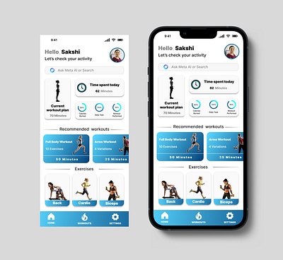 Fitness App Homepage 3d animation branding case study design desktop fitness app gaming graphic design homepage illustration instagram logo mobile motion graphics ui vector