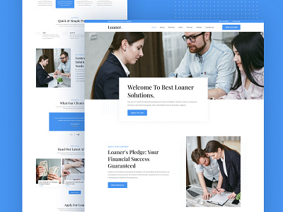 Loaner – Loan Company Free Figma Web Design Template banking clean design finance free figma template free website template freelancer loan company loaning minimal minimal web design modern web design ui ui design unique web design web design webdesign website design