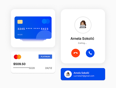 Modern UI Elements for Banking and Communication Apps banking ui call interface finance app minimalist simple ui ui design ux