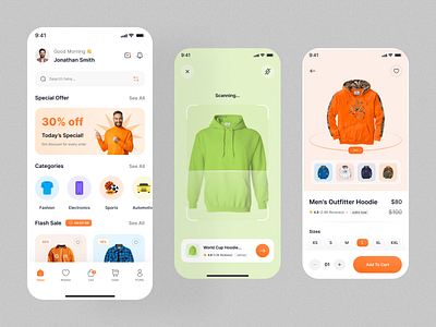 E-commerce App android app app cloth app e commerce app e commerce ux ecommarce ecommarce ui envato free ios app mobile ui mobile ux online shopping product details product scan shop shopping app shopping cart themforest ui8