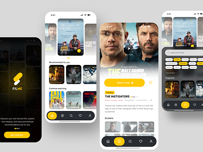 Filme - Movie streaming app concept design figma logo mobile app movie streaming ui ux