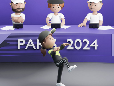 Breakdance at Olympics 2024 3d 3d character australian blender breakdance breakdancer cartoon character cute dance illustration olympics paris paris 2024 render resources sport