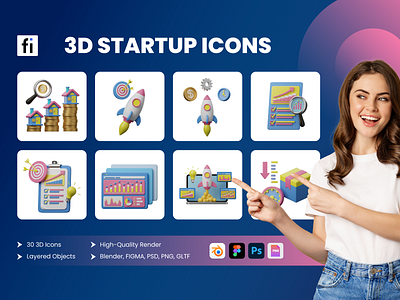 3D Startup Icons