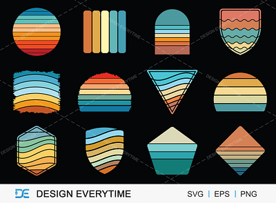 Retro Vintage Sunset Background Bundle 70s 90s background colorful sunset design graphic design retro badge retro vintage retro vintage background stripe stripe sunset sunrise sunset sunshine svg trendy sunset tshirt background vector background vintage vintage sunset