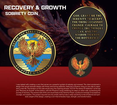 RECOVERY & GROWTH SOBRIETY COIN 3d animation branding coin crypto design graphic design illustration logo ui