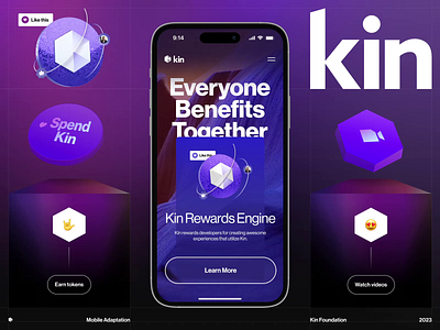 Website mobile adaptation ✦ Kin animation design interface mobile product service startup ui ux