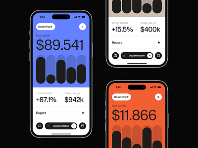 Finance analytics mobile adaptation ✦ BeslimPoint design interface mobile product service startup ui ux