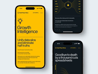 Engineering growth Website ✦ Half Past Nine app design interface mobile product service startup ui ux