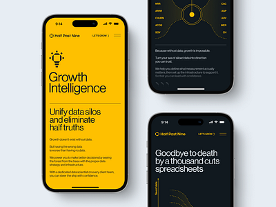 Engineering growth Website ✦ Half Past Nine app design interface mobile product service startup ui ux