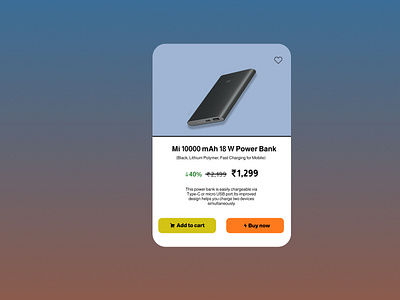 Design a product card with add to cart & favorite button - #001 dailyui product design card typography ui ui design