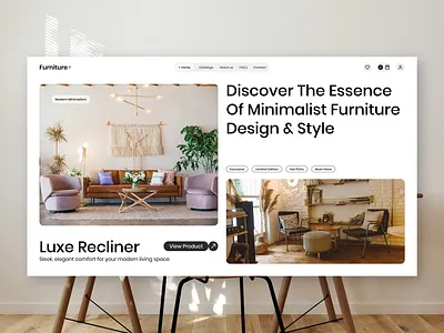Furniture - A Modern Design Furniture Store cleanui designinspiration dribbble ecommercedesign furnitureui interiordesign minimalistdesign moderndesign uiux webdesign