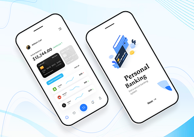 Personal Banking App ui/ux design ai appdesign banking branding crypto illustration money screens uiux webdesign