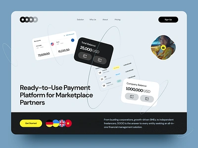 Payment Platform Web Design b2b banking crm currency exchange digital banking finance app financial website fintech landing payment platform product design saas saas landing page transactions ui design ui ux web app design web design website design website ui