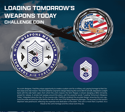 LOADING TOMORROW'S WAPONS TODAY CHALLENGE COIN 3d animation branding coin crypto design graphic design illustration logo ui