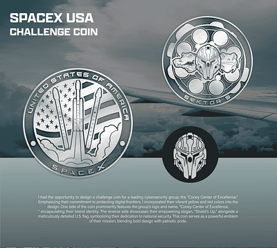 SPACEX USA CHALLENGE COIN 3d animation branding coin crypto design graphic design illustration logo ui