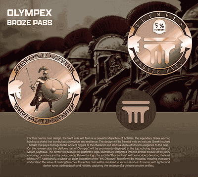 OLYMPEX BRONZE PASS 3d animation branding coin crypto design graphic design illustration logo ui