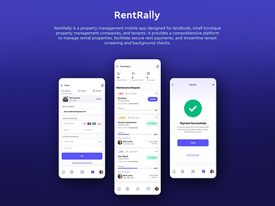 RentRally is a property management app designed by Ansysoft adobe illustrator adobe photoshop crucialupdates figma maintenance mobile app payrent propertymanagement realestate reminders rentrally requestmaintenance straightforwardoptions tenantapp tenantexperience userfriendly zillow