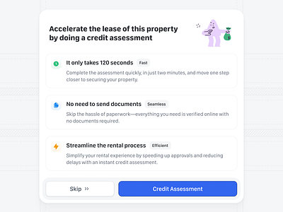 🌈 Credit assessment intro card card design card ui dashboard dashboard ui modal modal design popup product product design saas dashboard software design