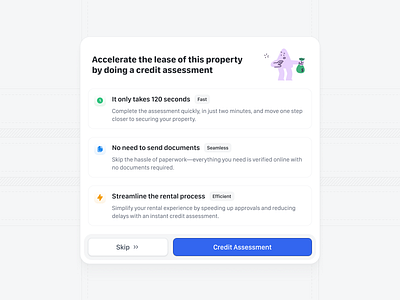 🌈 Credit assessment intro card card design card ui dashboard dashboard ui modal modal design popup product product design saas dashboard software design