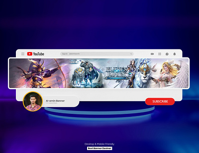 Gaming YouTube Banner Design | Gaming channel Art Banner Design banner design banner youtube channel art channel banner gamming banner graphic design youtube youtube banner youtube banner design