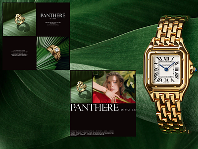 Instagram posts for the Cartier collection black branding business cartier concept design fashion graphic design instagram jewelry luxary panther photo post poster social typography ui webdesign white