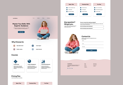 LearnSphere || Landing page exploration of e learning website design e commerce education education platforms elearning landing page learning community online courses online education skill development ui design