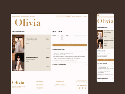 Bridal Salon Website Design bridal bridal checkout page bridal salon bridal website checkout page ui uidesign uxui wedding wedding dresss wedding website