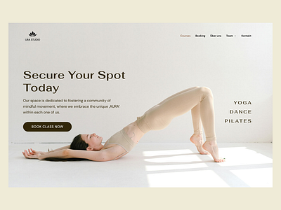 Yoga Studio Hero Section branding design graphic design ui ux web design