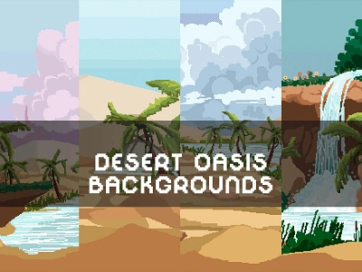 Free Desert Oasis Pixel Art Background Pack 2d art asset assets background backgrounds bg fantasy game game assets gamedev illustration indie indie game parallax pixel pixelart pixelated rpg seamless