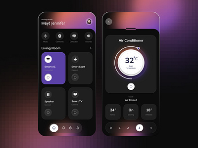 Smart Home App application design control app home automation home tracking remote control smart device smart home smart home mobile app smart management ui designer uiux visual design