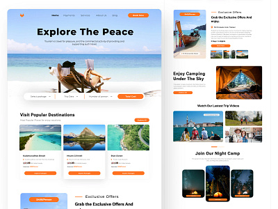 Tourism Agency Website Design branding business design graphic design homepage landing page landing page design tour tourism webpage