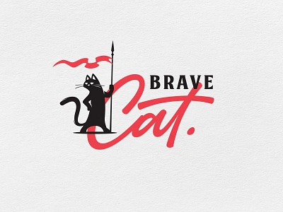 Brave Cat animal bar beer branding brave cartoon cat character design emblem illustration kitty knight logo mascot medieval pet pub zoo