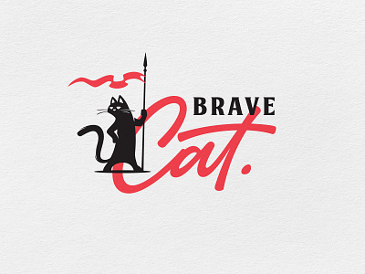 Brave Cat animal bar beer branding brave cartoon cat character design emblem illustration kitty knight logo mascot medieval pet pub zoo