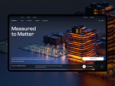 Interactive Website - Homepage Design 3d 3d motion design apartment building case study hero hero visual home homepage interactive interactive website metering scroll animation ui design utilities ux design web webdesign website