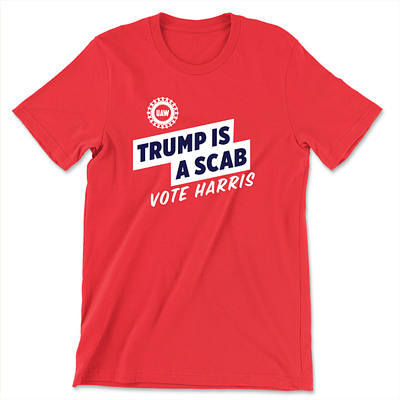 Trump Is A Scab Vote Harris Shirt design illustration