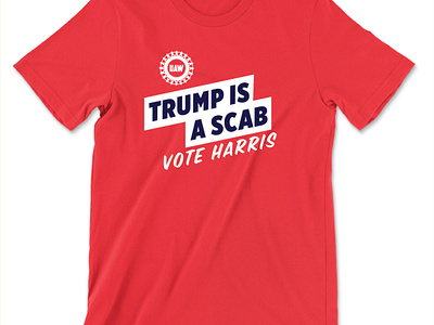 Trump Is A Scab Vote Harris Shirt design illustration