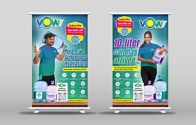 VOW Brand_Standee Design 2d art branding design graphic design illustration logo printing typography vector