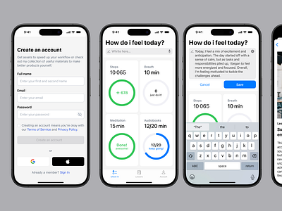 Mental Health App app design ui ux