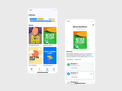 Open Library - Language Learning Mobile App app books chapter education english iu learning library mobile read reading store ux vocabulary