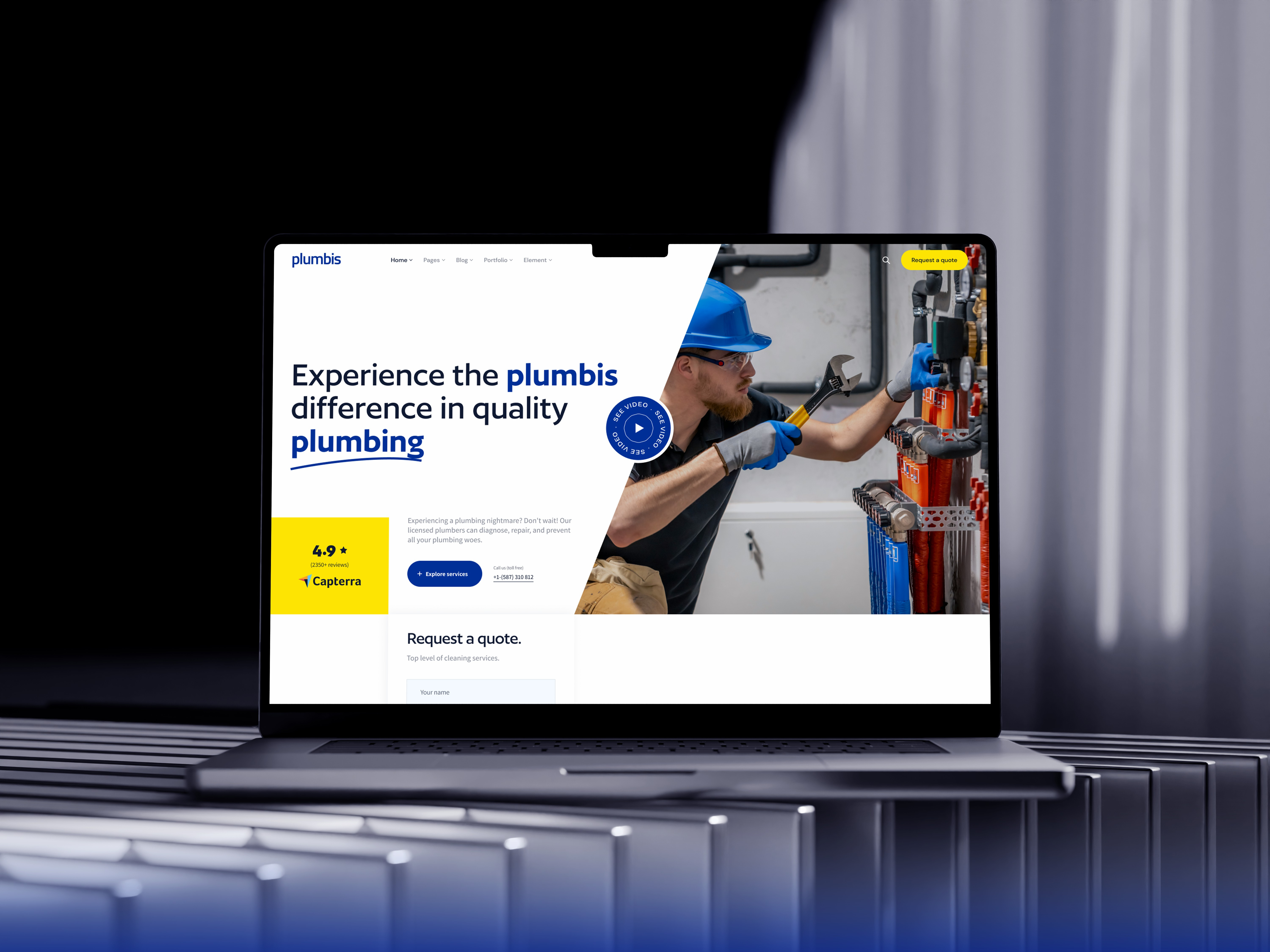 PLUMBIS - Plumbing Home Page branding design home page landing page plumbing plumbing home plumbing home page plumbing service plumbing service website ui web design website website design