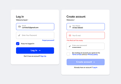 Login and Sign Up Screen login minimalistic modern signup ui ux