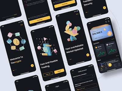 Crypto App UI UX Design adobe xd branding clean design figma figma expert illustration photoshop ui user experience user interface user interface designer