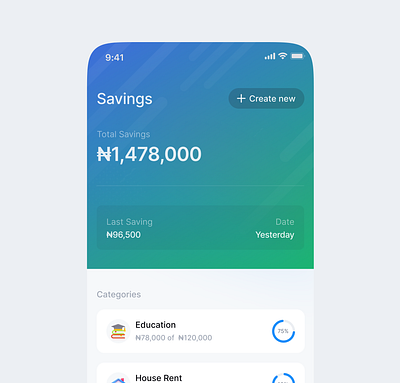 Savings account design fintech ui uidesign ux