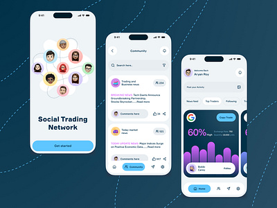 Social Trading Network - Mobile app app design mobile app network social trading ui ui design