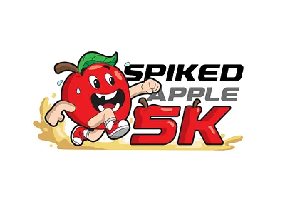 Spiked Apple 5K Run Logo Design Concept branding characterdesign graphic design logo mascot vector