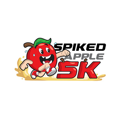 Spiked Apple 5K Run Logo Design Concept branding characterdesign graphic design logo mascot vector